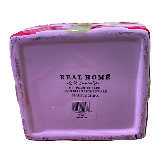 VINTAGE REAL HOME CERAMIC CHRISTMAS PRESENT COOKIE JAR APROX: 8”x 7”x 8” - Picture 4 of 7